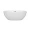 Wyndham Juno 63" Soaking Bathtub in White with Brushed Nickel Trim WCBTK156163BNTRIM