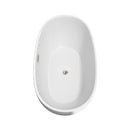 Wyndham Juno 63" Soaking Bathtub in White with Brushed Nickel Trim WCBTK156163BNTRIM