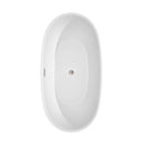 Wyndham Juno 63" Soaking Bathtub in White with Brushed Nickel Trim WCBTK156163BNTRIM