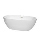 Wyndham Juno 67" Soaking Bathtub In White With Brushed Nickel Trim WCBTK156167BNTRIM