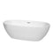 Wyndham Juno 71" Soaking Bathtub In White With Brushed Nickel Trim WCBTK156171BNTRIM