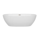 Wyndham Juno 71" Soaking Bathtub in White with Brushed Nickel Trim WCBTK156171BNTRIM