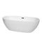 Wyndham Juno 71" Soaking Bathtub In White With Matte Black Trim WCBTK156171MBTRIM