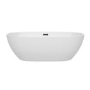 Wyndham Juno 71" Soaking Bathtub in White with Matte Black Trim WCBTK156171MBTRIM