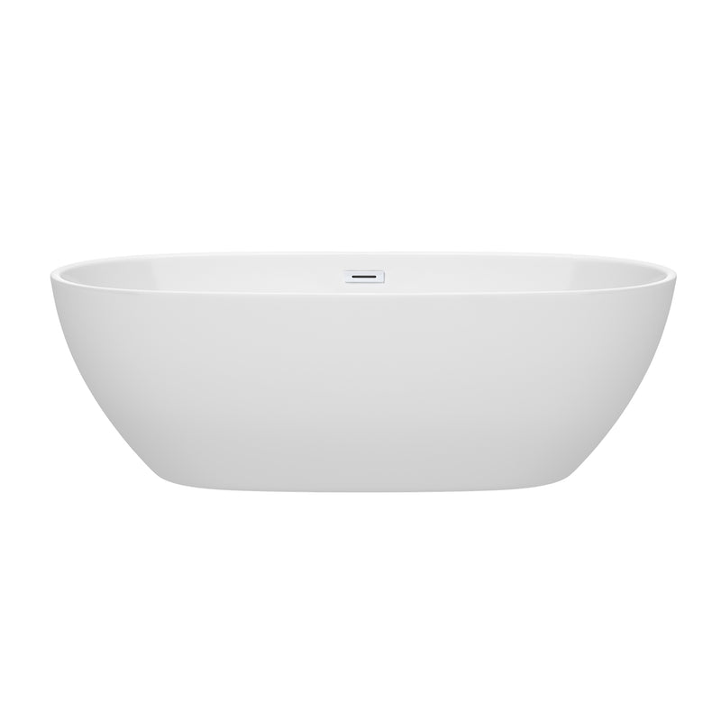 Wyndham Juno 71" Soaking Bathtub in White with Shiny White Trim WCBTK156171SWTRIM