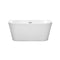 Wyndham Callie Soaking Bathtub in White with Polished Chrome Drain and Overflow Trim WCBTM153459