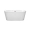 Wyndham Callie Soaking Bathtub in White with Brushed Nickel Drain and Overflow Trim WCBTM153459BNTRIM