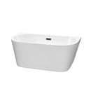 Wyndham Callie Soaking Bathtub In White With Matte Black Drain And Overflow Trim WCBTM153459MBTRIM