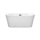 Wyndham Callie Soaking Bathtub in White with Matte Black Drain and Overflow Trim WCBTM153459MBTRIM