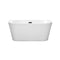 Wyndham Callie Soaking Bathtub in White with Matte Black Drain and Overflow Trim WCBTM153459MBTRIM