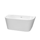 Wyndham Callie Soaking Bathtub In White With Shiny White Drain And Overflow Trim WCBTM153459SWTRIM