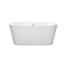 Wyndham Callie Soaking Bathtub in White with Shiny White Drain and Overflow Trim WCBTM153459SWTRIM