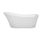 Wyndham Janice 67" Freestanding Bathtub in White with Polished Chrome Drain and Overflow Trim WCBTO85467