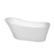 Wyndham Janice 67" Freestanding Bathtub In White With Brushed Nickel Drain And Overflow Trim WCBTO85467BNTRIM