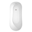 Wyndham Janice 67" Freestanding Bathtub in White with Floor Mounted Faucet Drain and Overflow Trim in Brushed Nickel WCBTO85467ATP11BN