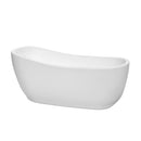 Wyndham Margaret 66" Freestanding Bathtub In White With Polished Chrome Drain And Overflow Trim WCBTO85666