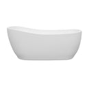 Wyndham Margaret 66" Freestanding Bathtub in White with Polished Chrome Drain and Overflow Trim WCBTO85666