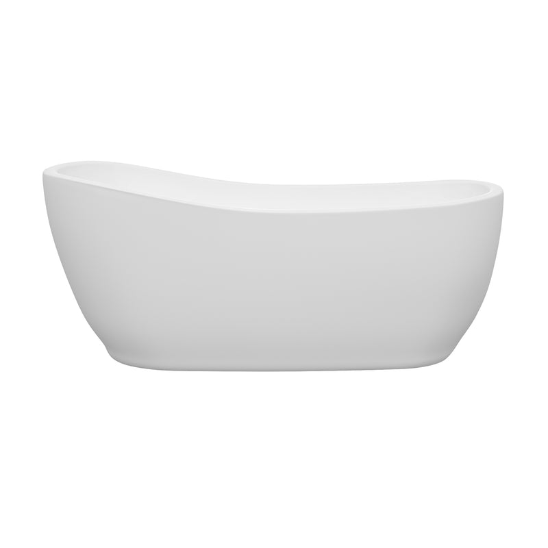 Wyndham Margaret 66" Soaking Bathtub in White with Matte Black Trim WCBTO85666MBTRIM