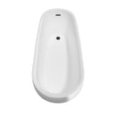 Wyndham Margaret 66" Soaking Bathtub in White with Matte Black Trim WCBTO85666MBTRIM