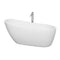 Wyndham Florence 68" Freestanding Bathtub In White With Floor Mounted Faucet Drain And Overflow Trim In Polished Chrome WCBTO85968ATP11PC