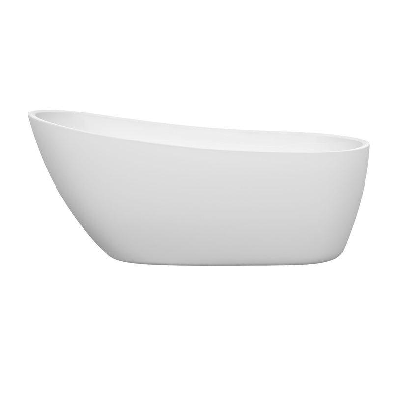 Wyndham Florence 68" Soaking Bathtub in White with Matte Black Trim WCBTO85968MBTRIM