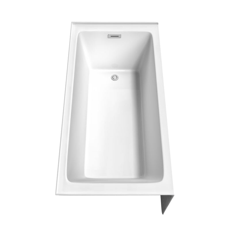 Wyndham Grayley Alcove 60" Bathtub Right Side Drain and Overflow Trim in Polished Chrome 60"Lx30"Wx22"H WCBTW16030R