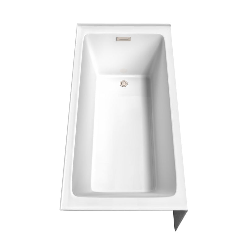 Wyndham Grayley Alcove 60" Bathtub Right Side Drain and Overflow Trim in Brushed Nickel 60"Lx30"Wx22"H WCBTW16030RBNTRIM