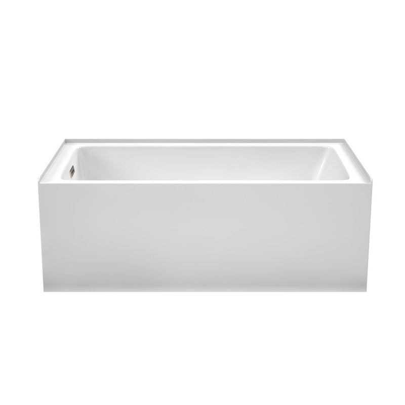 Wyndham Grayley Alcove 60" Bathtub Left Side Drain and Overflow Trim in Brushed Nickel 60"Lx32"Wx22"H WCBTW16032LBNTRIM