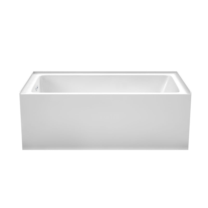 Wyndham Grayley Alcove 60" Bathtub Left Side Drain and Overflow Trim in Shiny White 60"Lx32"Wx22"H WCBTW16032LSWTRIM