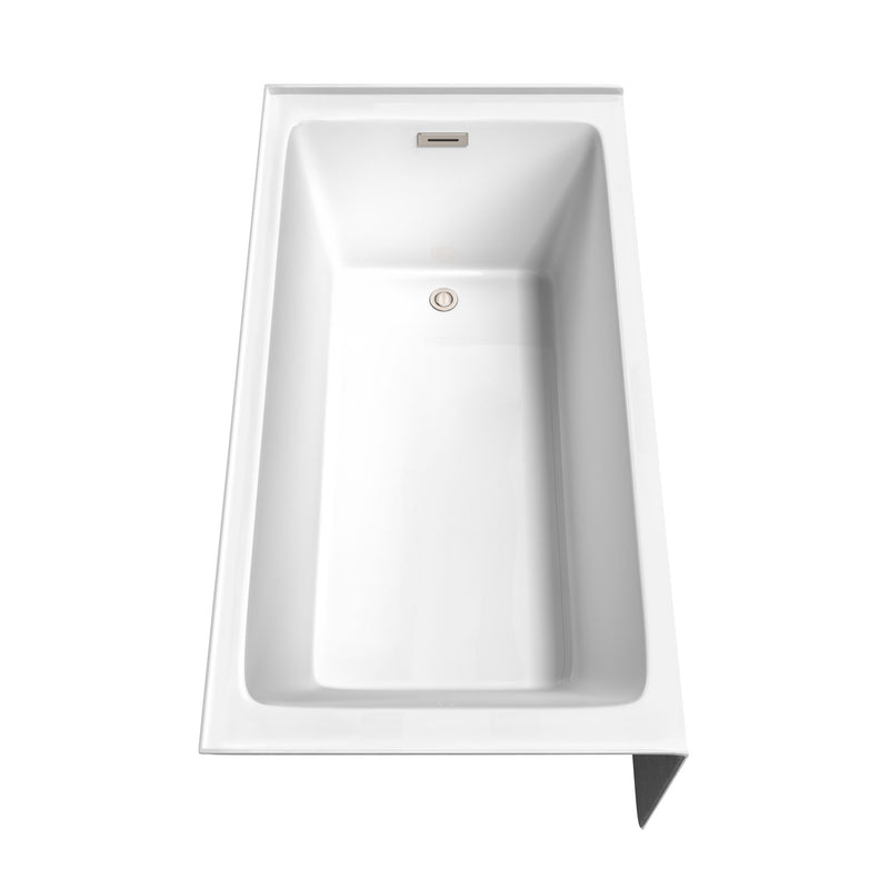 Wyndham Grayley Alcove 60" Bathtub Right Side Drain and Overflow Trim in Brushed Nickel 60"Lx32"Wx22"H WCBTW16032RBNTRIM