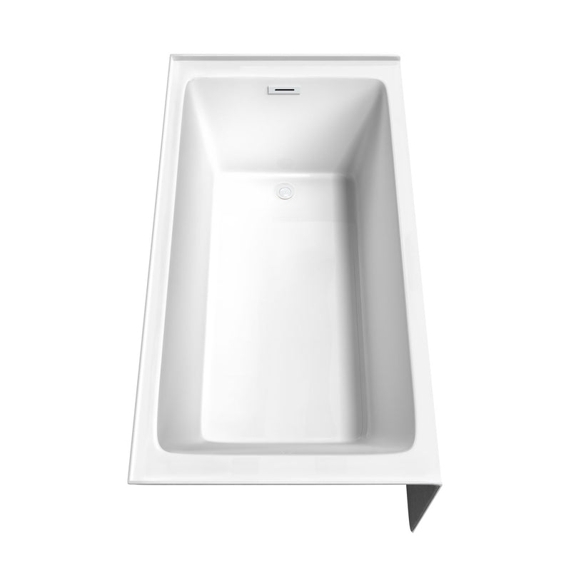 Wyndham Grayley Alcove 60" Bathtub Right Side Drain and Overflow Trim in Shiny White 60"Lx32"Wx22"H WCBTW16032RSWTRIM