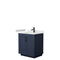 Wyndham Miranda 30" Single Bathroom Vanity In Dark Blue White Cultured Marble Countertop Undermount Square Sink Matte Black Trim WCF292930SBBWCUNSMXX