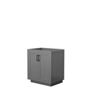 Wyndham Miranda 30" Single Bathroom Vanity In Dark Gray No Countertop No Sink Matte Black Trim WCF292930SGBCXSXXMXX