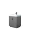 Wyndham Miranda 30" Single Bathroom Vanity In Dark Gray 4" Thick Matte White Solid Surface Countertop Integrated Sink Matte Black Trim WCF292930SGBK4INTMXX