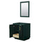 Wyndham Miranda 30" Single Bathroom Vanity In Green No Countertop No Sink Brushed Gold Trim 24" Mirror WCF292930SGDCXSXXM24