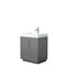 Wyndham Miranda 30" Single Bathroom Vanity In Dark Gray 4" Thick Matte White Solid Surface Countertop Integrated Sink Brushed Nickel Trim WCF292930SKGK4INTMXX