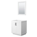 Wyndham Miranda 30" Single Bathroom Vanity In White No Countertop No Sink Matte Black Trim 24" Mirror WCF292930SWBCXSXXM24