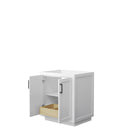 Wyndham Miranda 30" Single Bathroom Vanity In White No Countertop No Sink Matte Black Trim WCF292930SWBCXSXXMXX