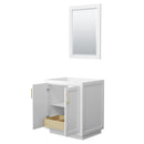 Wyndham Miranda 30" Single Bathroom Vanity In White No Countertop No Sink Brushed Gold Trim 24" Mirror WCF292930SWGCXSXXM24