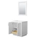 Wyndham Miranda 30" Single Bathroom Vanity In White No Countertop No Sink Brushed Nickel Trim 24" Mirror WCF292930SWHCXSXXM24