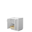 Wyndham Miranda 30" Single Bathroom Vanity In White No Countertop No Sink Brushed Nickel Trim WCF292930SWHCXSXXMXX