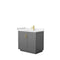 Wyndham Miranda 36" Single Bathroom Vanity In Dark Gray Light-Vein Carrara Cultured Marble Countertop Undermount Square Sink Brushed Gold Trims And No Mirro WCF292936SGGC2UNSMXX