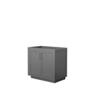 Wyndham Miranda 36" Single Bathroom Vanity In Dark Gray No Countertop No Sink Brushed Nickel Trims And No Mirror WCF292936SKGCXSXXMXX