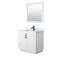 Wyndham Miranda 36" Single Bathroom Vanity In White White Carrara Marble Countertop Undermount Square Sink Black Trims And 34" Mirror WCF292936SWBCMUNSM34