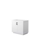 Wyndham Miranda 36" Single Bathroom Vanity In White No Countertop No Sink Black Trims And No Mirror WCF292936SWBCXSXXMXX