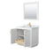 Wyndham Miranda 36" Single Bathroom Vanity In White White Carrara Marble Countertop Undermount Square Sink Brushed Gold Trims and 34" Mirror WCF292936SWGCMUNSM34