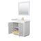 Wyndham Miranda 36" Single Bathroom Vanity In White White Cultured Marble Countertop Undermount Square Sink Brushed Gold Trims and 34" Mirror WCF292936SWGWCUNSM34