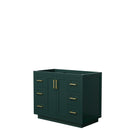 Wyndham Miranda 42" Single Bathroom Vanity In Green No Countertop No Sink Brushed Gold Trim WCF292942SGDCXSXXMXX