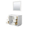 Wyndham Miranda 42" Single Bathroom Vanity In White No Countertop No Sink Brushed Gold Trims and 34" Mirror WCF292942SWGCXSXXM34