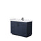 Wyndham Miranda 48" Single Bathroom Vanity In Dark Blue White Cultured Marble Countertop Undermount Square Sink Black Trims And No Mirror WCF292948SBBWCUNSMXX